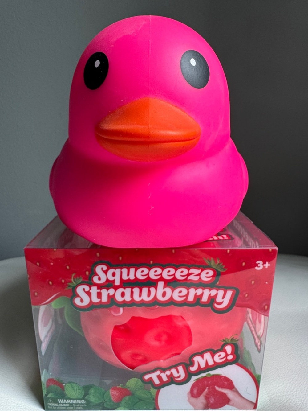 SHIPS TODAY! Strawberry Duck TikTok Sunny Days Squeezy Squishy Toy New Fidget